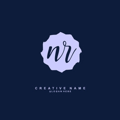 N R NR Initial logo template vector. Letter logo concept