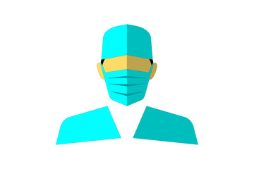 flat vector illustration man wearing masker to avoid breathing smoke, virus pandemic. Life and healthy element. Can be used for web and mobile development. Suitable for infographic 