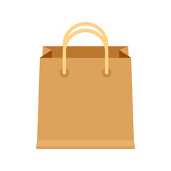 bag paper brown for icon isolated on white, cardboard brown handle bag for retail container, clip art packaging bag brown color, paper bag blank