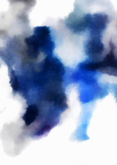 Watercolor painted background. Abstract Illustration wallpaper. Brush stroked painting. 2D Illustration.