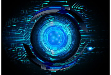 Blue eye cyber circuit future technology concept background
