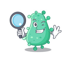 Smart Detective of agrobacterium tumefaciens mascot design style with tools