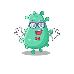 Mascot design style of geek agrobacterium tumefaciens with glasses