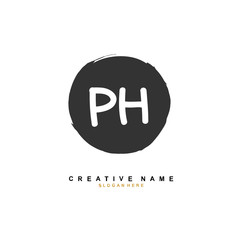 P H PH Initial logo template vector. Letter logo concept