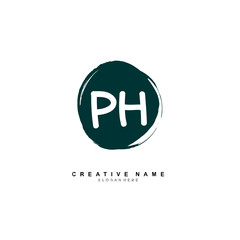 P H PH Initial logo template vector. Letter logo concept
