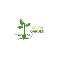 Green garden green leaf ecology logo