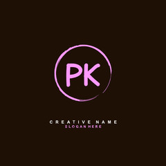 P K PK Initial logo template vector. Letter logo concept