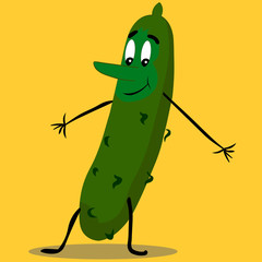 Juicy and bright cucumber
