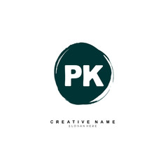 P K PK Initial logo template vector. Letter logo concept