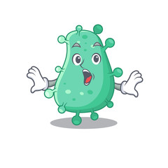 Cartoon design style of agrobacterium tumefaciens has a surprised gesture