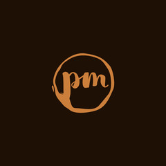 P M PM Initial logo template vector. Letter logo concept