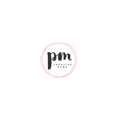 P M PM Initial logo template vector. Letter logo concept