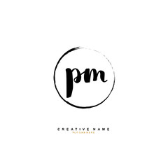 P M PM Initial logo template vector. Letter logo concept
