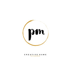 P M PM Initial logo template vector. Letter logo concept