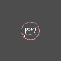P M PM Initial logo template vector. Letter logo concept