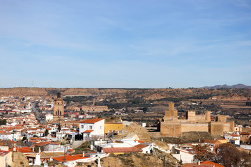 Fototapeta na wymiar scenic panoramic view of the city of guadix spain