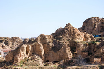 Obraz premium view of tuff rocks of guadix, spain