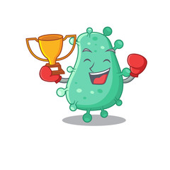 An elegant boxing winner of agrobacterium tumefaciens mascot design style