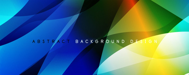 Wave liquid style lines with shadows and light on gradient background