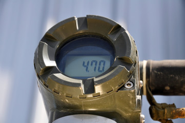 The pressure transmitter installed on process equipment