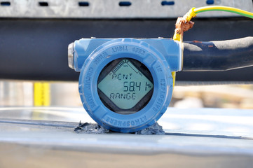 The pressure transmitter installed on process equipment