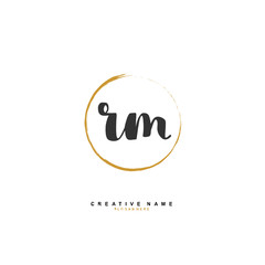 R M RM Initial logo template vector. Letter logo concept