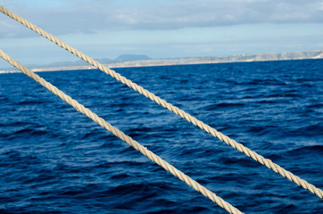 sailing rope  and blue sea