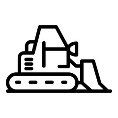 Big bulldozer icon. Outline big bulldozer vector icon for web design isolated on white background