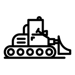 Heavy bulldozer icon. Outline heavy bulldozer vector icon for web design isolated on white background