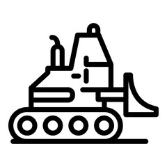 Hydraulic bulldozer icon. Outline hydraulic bulldozer vector icon for web design isolated on white background