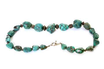 Malachite collar in studio