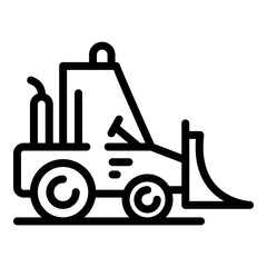 Industry bulldozer icon. Outline industry bulldozer vector icon for web design isolated on white background