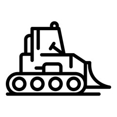 Bulldozer machine icon. Outline bulldozer machine vector icon for web design isolated on white background