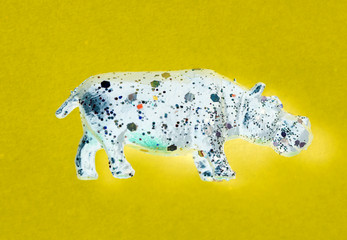 Aerial view of hippopotamus with effects