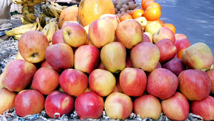 Heap of Indian Apples for sell in local market