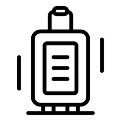 Suitcase on wheels icon. Outline suitcase on wheels vector icon for web design isolated on white background