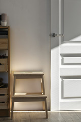 Simple home interior details at sunlight