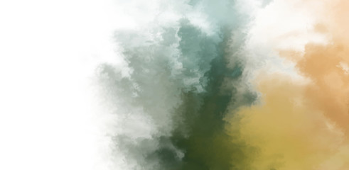 Abstract colorful watercolor on white background. Digital art painting.