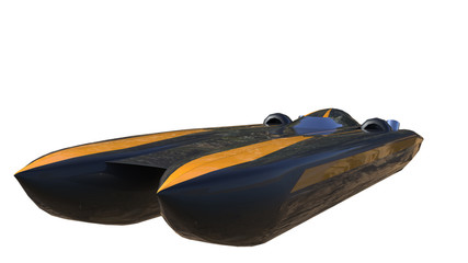 Super boat isolated on white. Render 3d. Illustration