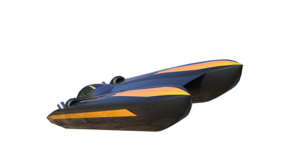 Super boat isolated on white. Render 3d. Illustration