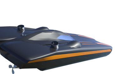 Super boat isolated on white. Render 3d. Illustration