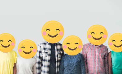 Happy emoji faced people