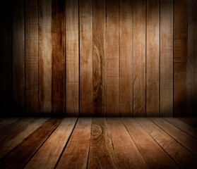Wooden wall and floor