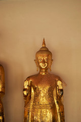 Thai gold color Buddhism statue