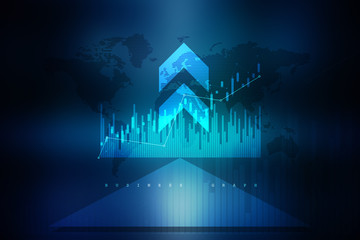 2d rendering Stock market online business concept. business Graph 