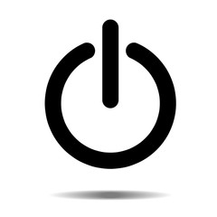 Black power icon Vector Illustration isolated on white background with shadow. EPS10