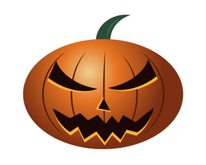 Scary pumpkins vector or illustration in Halloween Festival on white background