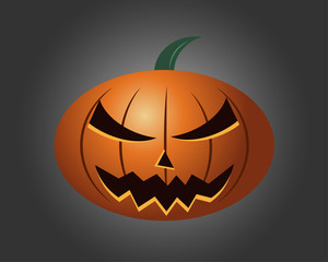 Scary pumpkins vector or illustration in Halloween Festival on gray background
