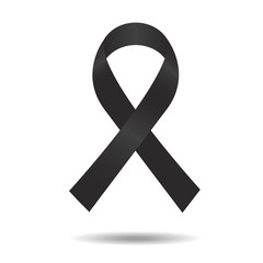 black ribbon, mourning sign, vector ribbon, isolated ribbon. eps 10