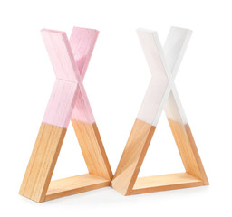 Stylish shelves on white background